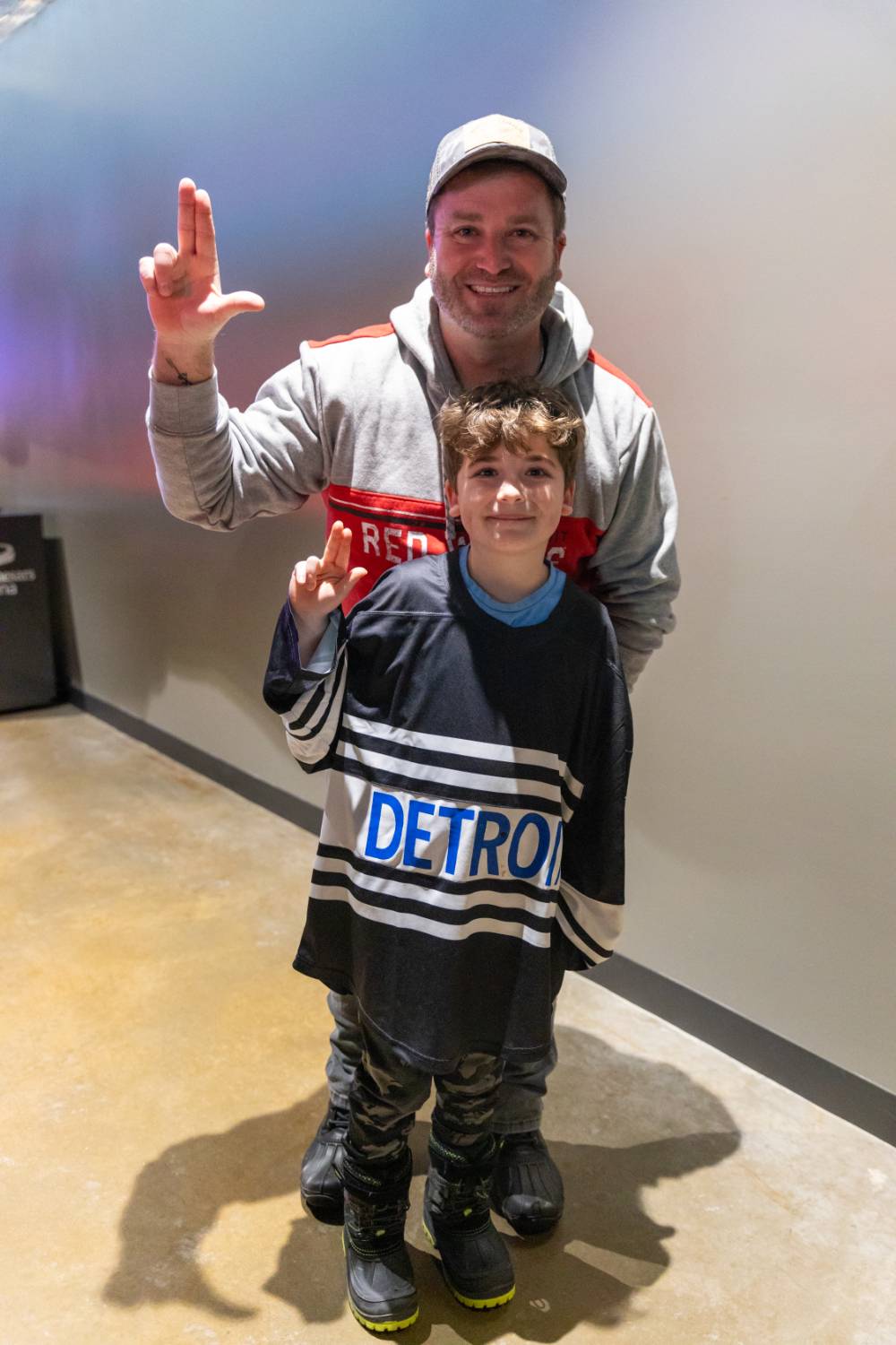 An alum and his son anchoring up.